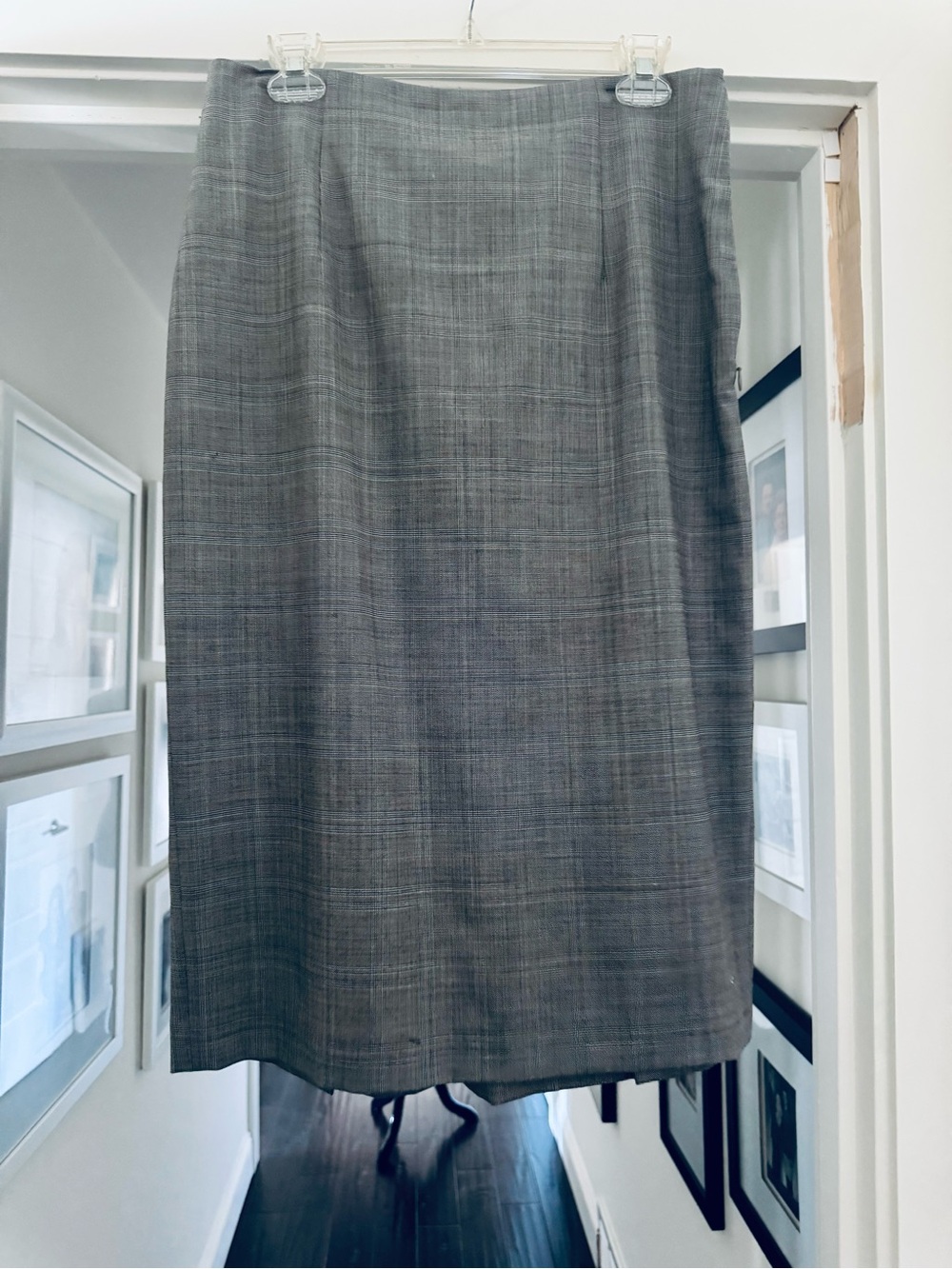Banana Republic Gray Plaid Pencil Skirt